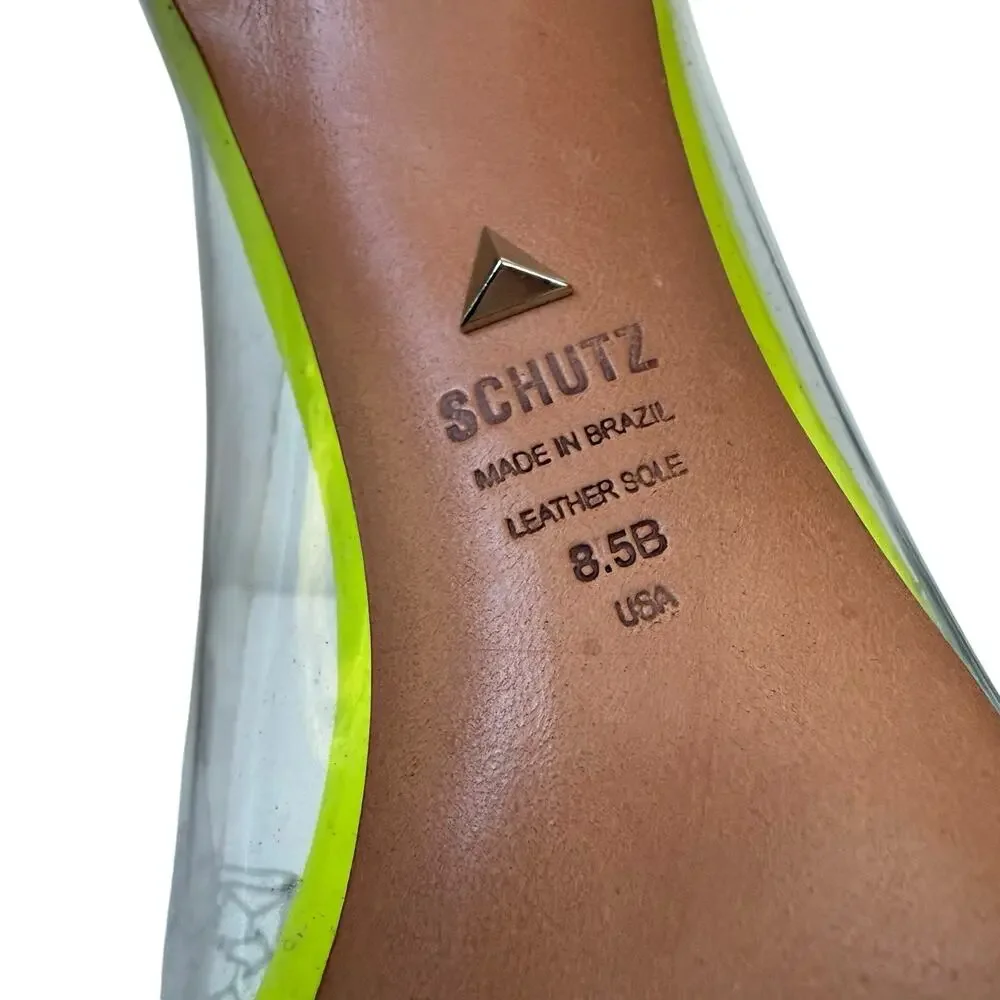 Schutz 250061 Womens Garthy Pointy Toe Pump Neon Yellow Size 8.5 B